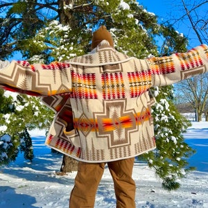 Western Wisdom Cream Sunset Wool Blanket Coat image 1