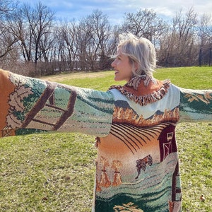 Sweet Autumn Harvest Long Tapestry Blanket Coat - Etsy