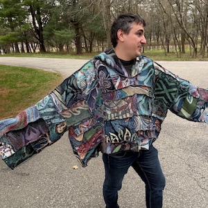 Psychedelic Dreamer Extra Oversized Patchwork Art Blanket Pullover