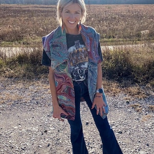 Rainbow Blues Original Psychedelic Art Blanket Vest