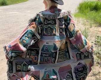 Magical Lenox Spice Village Art Blanket Coat