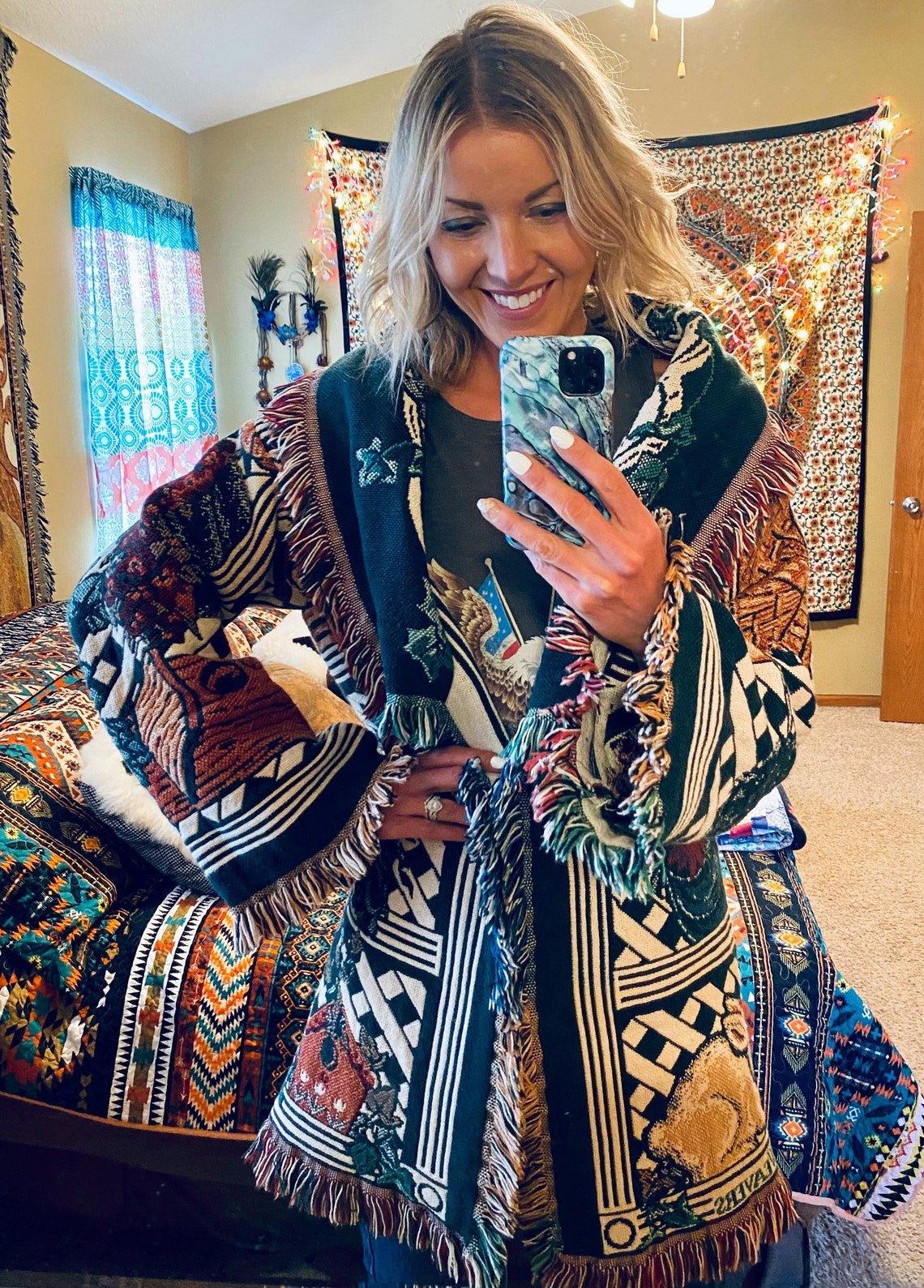 Gardening Floral Blanket Coat Etsy