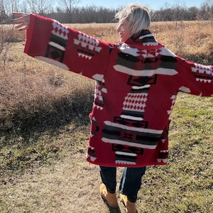 Desert Romance Southwestern Fleece Blanket Jacket