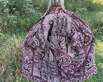 Peacock Romance lång filtjacka