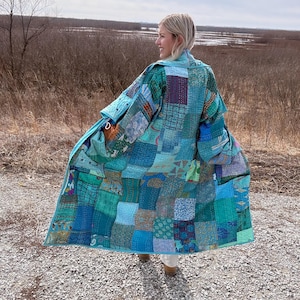 Carribean Waters Lightweight Patchwork Quilt Jacket