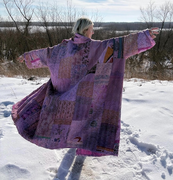 Orchid Romance Extra Oversized Dreamy Boho Lightweight Quilt Coat