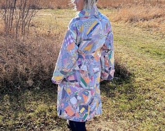 Sweet Feminine Prints Patchwork Antique Quilt Robe