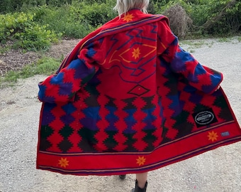 Vintage Pendleton Wool Blanket Coat in “chief Joseph