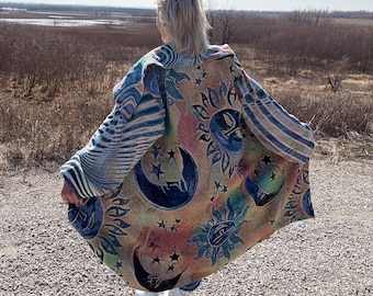 Celestial Day Dreamer Original Art Blanket Coat