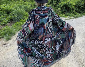 After Midnight Original Psychedelic Art Extra Oversized Blanket Coat