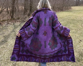 Purple Queen Maximalist Statement Quilt Coat