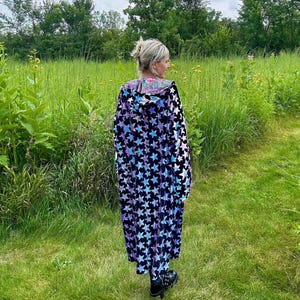 Satin Lined Black Velvet Sequin Star Glamour Robe - Etsy