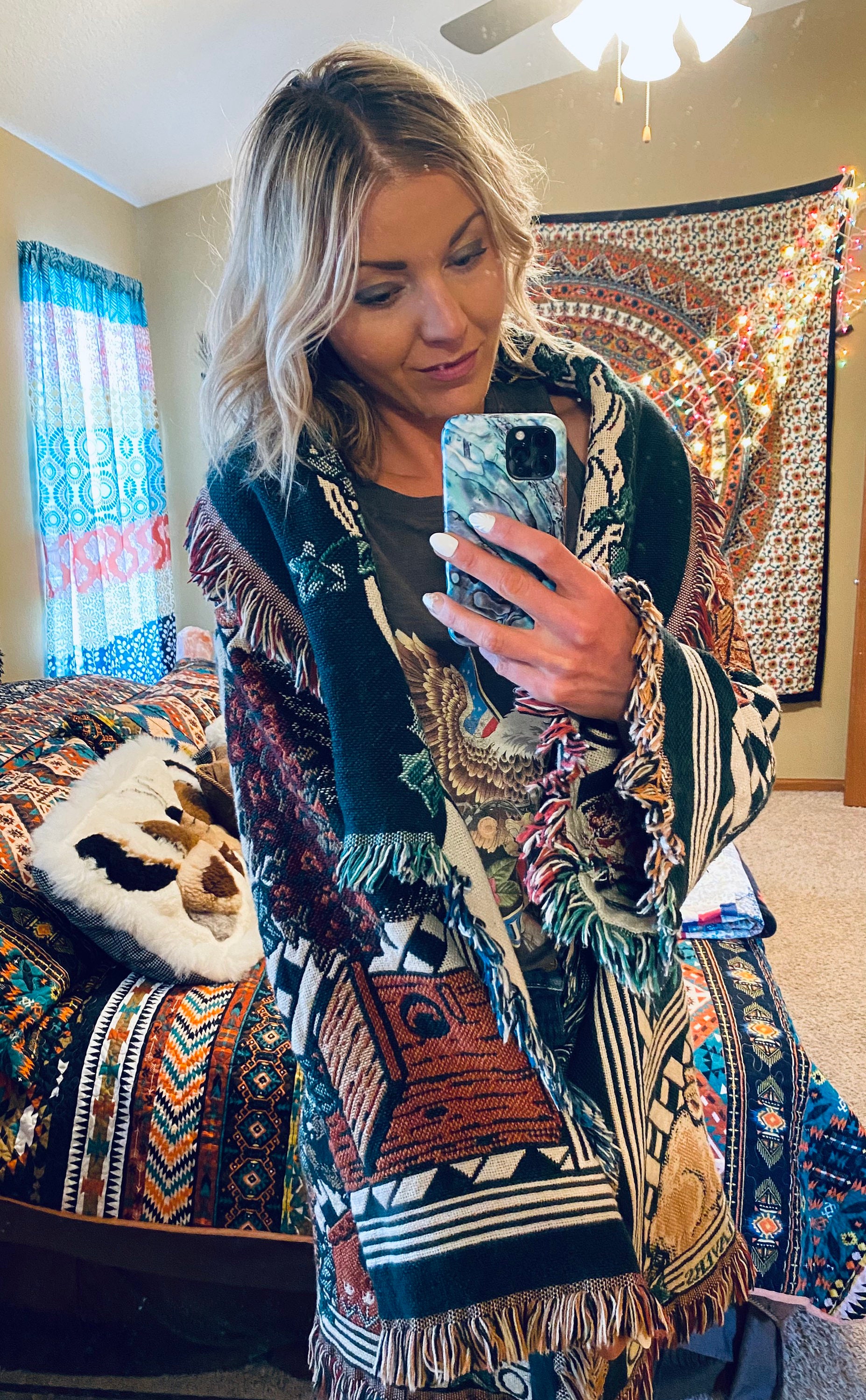 Gardening Floral Blanket Coat Etsy