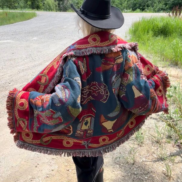 Boot Scootin’ Cutie Western Blanket Coat