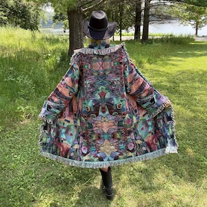 Rainbow Caleidoscope Original Psychedelic Art Blanket Coat