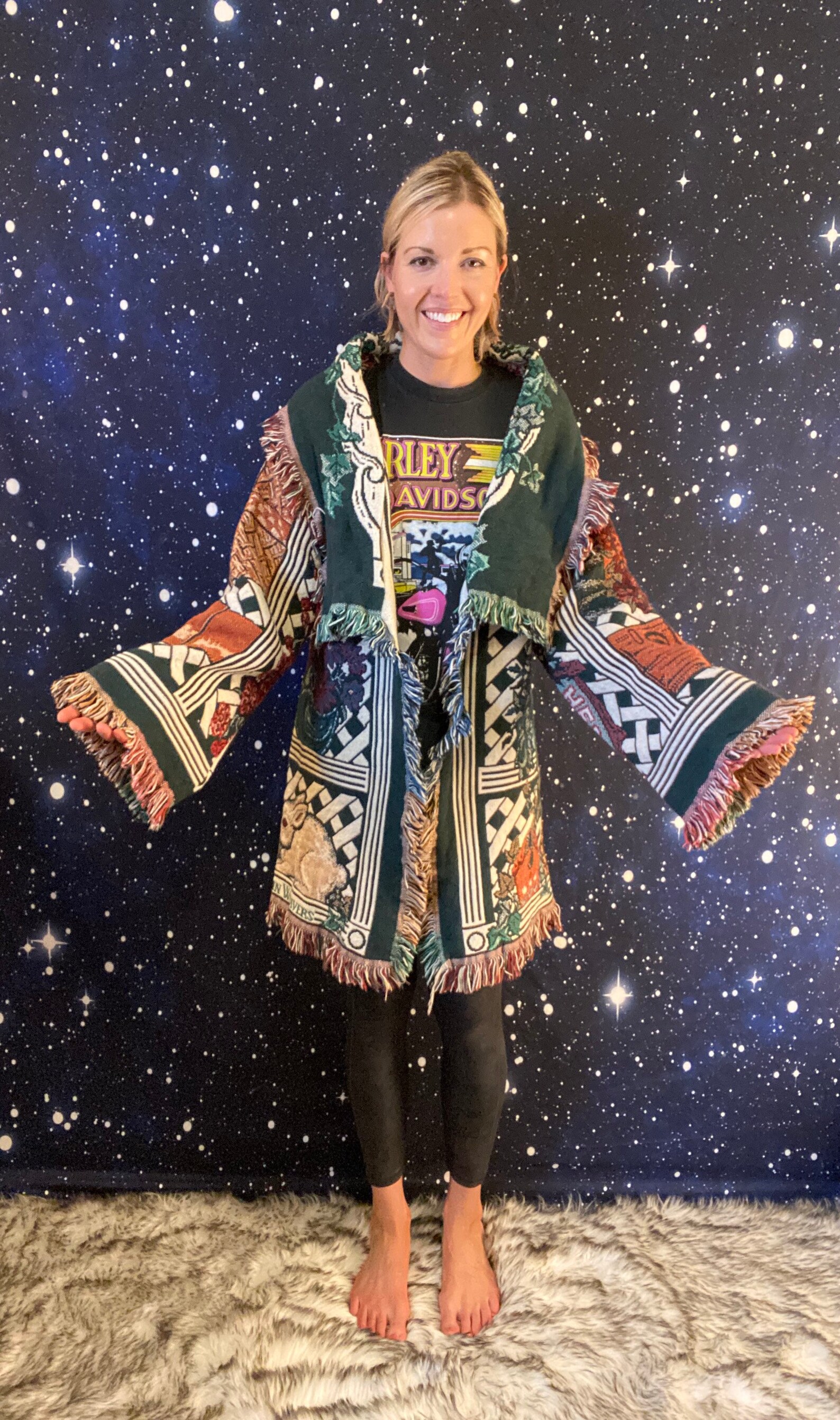 Gardening Floral Blanket Coat Etsy