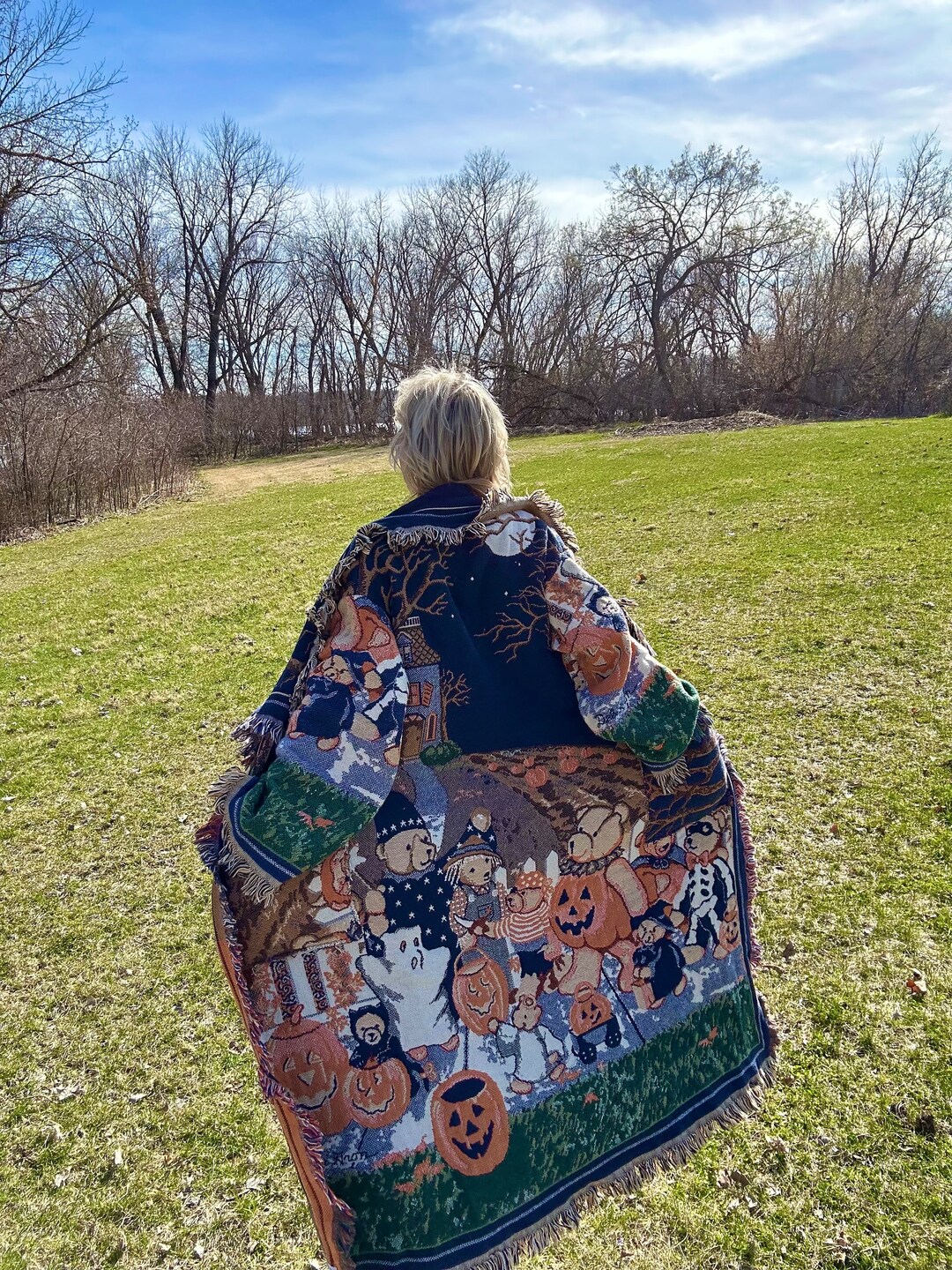 Spooky Cutie Long Tapestry Blanket Coat - Etsy