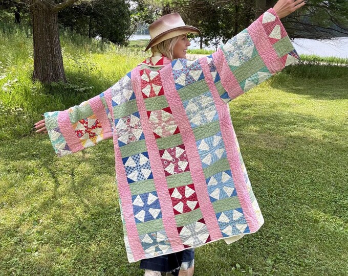 Antique Peppermint Swirl Oversized Quilt Coat - Etsy