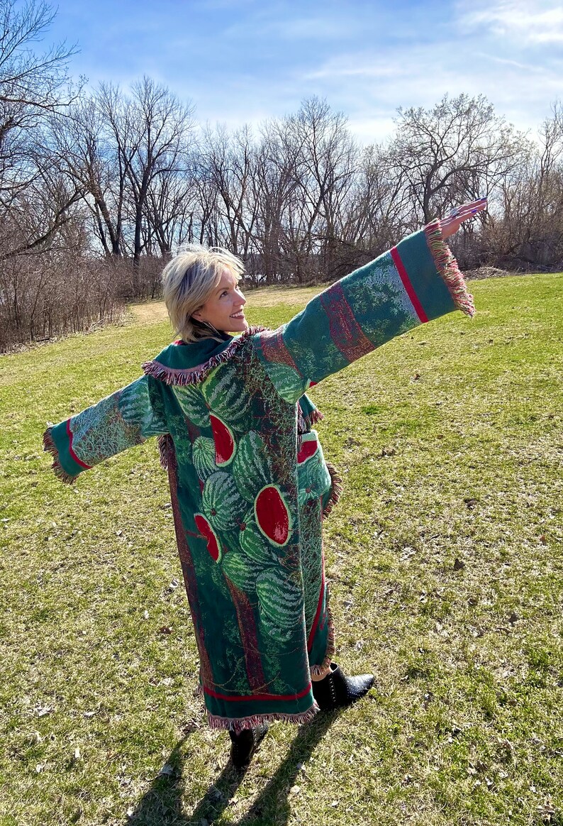 Watermelon Vibes Long Tapestry Blanket Coat - Etsy