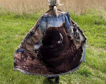 Bison Spirit Cozy Oversized Blanket Coat