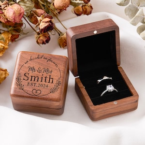 Wooden Ring Box for wedding ceremony, Double Ring Bearer Box, Proposal Engagement Ring Box, Wedding band holder