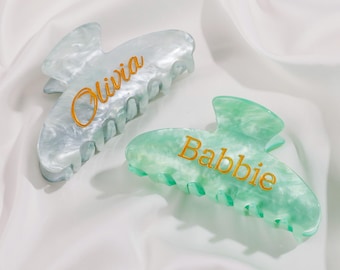 Fermaglio per capelli personalizzato con incisione/ Fermaglio per capelli con nome personalizzato/ Fermaglio a pinza personalizzato con nome/ Regalo per damigella d'onore/ Regalo di compleanno per la mamma/ Regalo per lei
