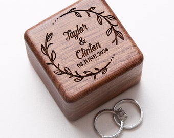 Custom Wedding Ring Box, Wood Ring Box, Engagement Ring Box, Ring Bearer Ring Box, Ring Box Holder, Proposal Ring Box, Wedding Ring Box