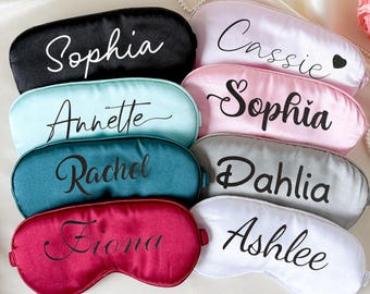 Personalised Satin Eye Mask/ Customised Bride Sleep Mask/ Bridesmaid Proposal Gift/ Spa Party Eye Mask/ Wedding Gift/ Birthday Present