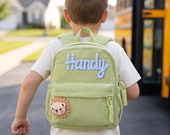 Personalized Corduroy Kids Backpack/ Custom Name Toddler School Bag/ Custom Name Preschool Backpack/ Back to School Gift/ Mini Backpack