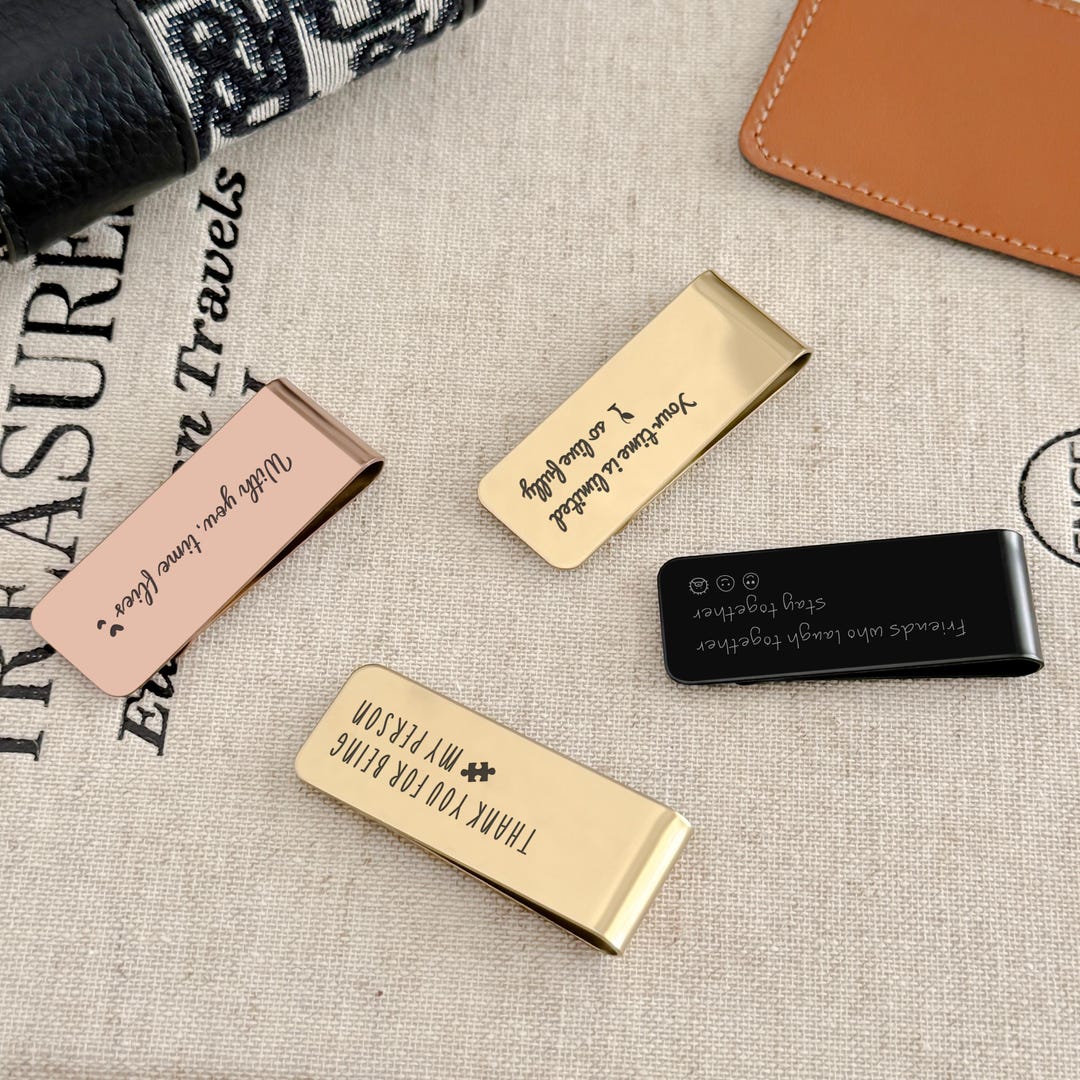 Personalized Metal Cash Clip for Men/ Father's Day Gift/ Engraved Money ...