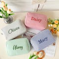 Personalized Monogrammed Seersucker Toiletry Bag/ Custom Bridesmaid Makeup Bag/ Embroidered Cosmetic Bag/ Bridesmaid Gift/ Bridal Party Gift product logo