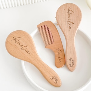 Custom Baby Gift Girls/ Personalized Wooden Baby Hair Brush/ Custom Baby Brush/Baby Keepsake Gift/Boy Gift/Baby Shower Gift Girls/Soft Wools