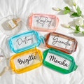 Personalized Clear Bag, Monogram Gifts, Waterproof Toiletry Bag Pouch with zipper, Beach Party Favors, Beach Bridesmaid Gifts Vacation Gift product logo