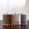 Personalized Leather  Flask, Groomsmen Gift, Engraved Flask, Hip Flask, Custom Engraved Leather Hip Flask, Boyfriend Gift, Flask for Man product logo