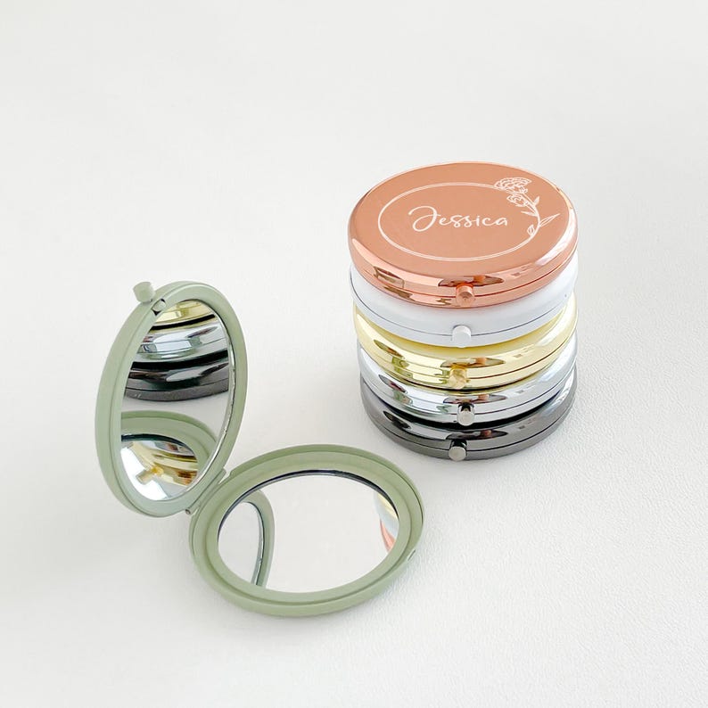 Customized Pocket Makeup Mirror, Beautiful Wedding Gift, Hen Party Gift