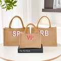Personalized Monogram Burlop Bag, Shadow Monogram Beach Jute Bag, Bridesmaid Gift, Bridal Party Bag, Custom Jute Tote Carryall, Bridal Gift product logo