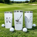 Personalized 20oz Golf Cup Tumbler\/ Engraved Name Travel Mug\/ Gift for Men, Dad, Husband\/ Golfer Gift\/ Father\u2019s Day Gift\/ Birthday Gift Idea product logo