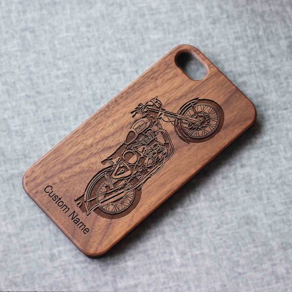 Motorbike motorcycle  wood Phone case for iPhone 15, 15 Plus, 15 Pro Max | iPhone 14 Pro Max, Mini | 13 Pro Max, 12 Mini | iPhone 11