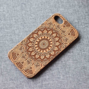 Mandala  wood Phone case for iPhone 15, 15 Plus, 15 Pro Max | iPhone 14 Pro Max, Mini | 13 Pro Max, 12 Mini | iPhone 11