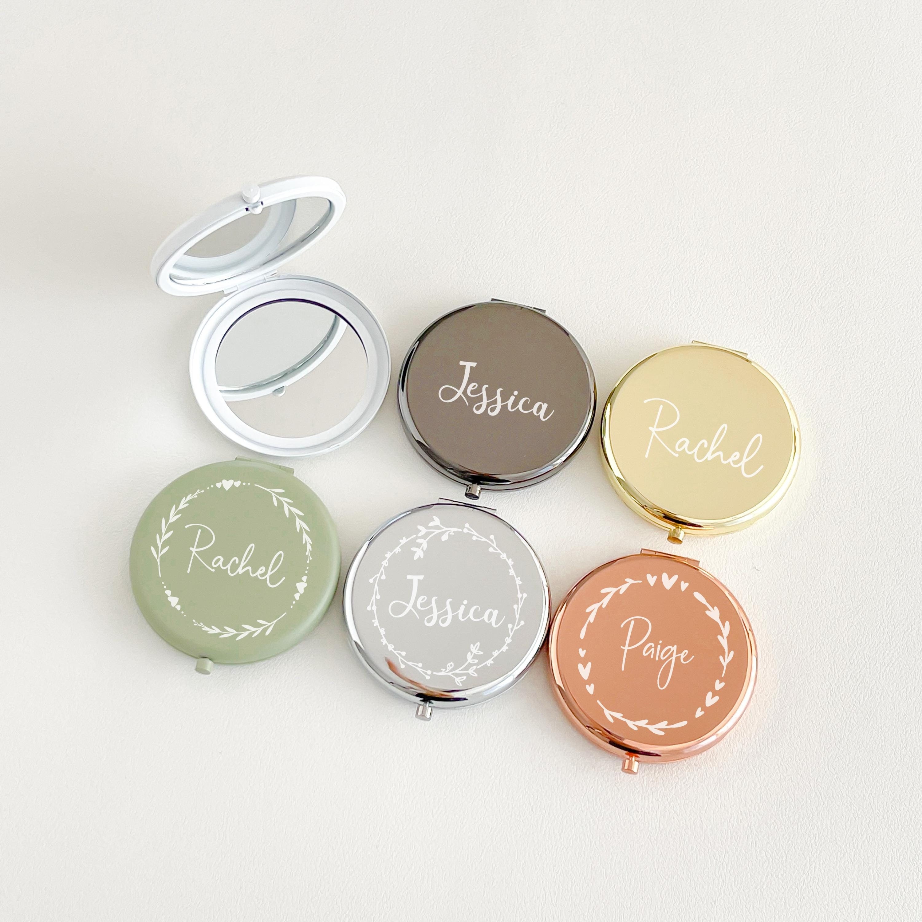 Personalized Compact Mirror, Gifts for Bridesmaid Proposal, Best Friend's Birthday, Custom Gift for Women, Birth Flower Pocket Mirror