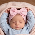 Custom Embroidered Baby Bow Headband/ Personalized Name Infant Headband/ Baby Shower Gift/ Newborn Gift/ First Birthday Gift for Girl product logo