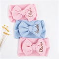 Custom Embroidered Baby Bow Headband/ Personalized Name Infant Headband/ Baby Shower Gift/ First Birthday Gift for Girl/ Newborn Gift product logo