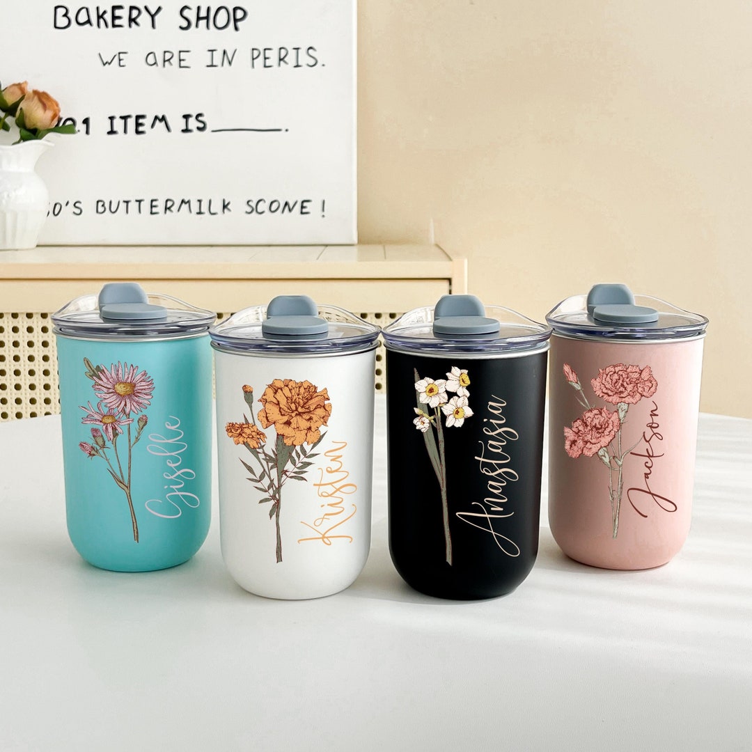 Personalized Floral Wine Tumbler With Lids, Charming Party Favors ...