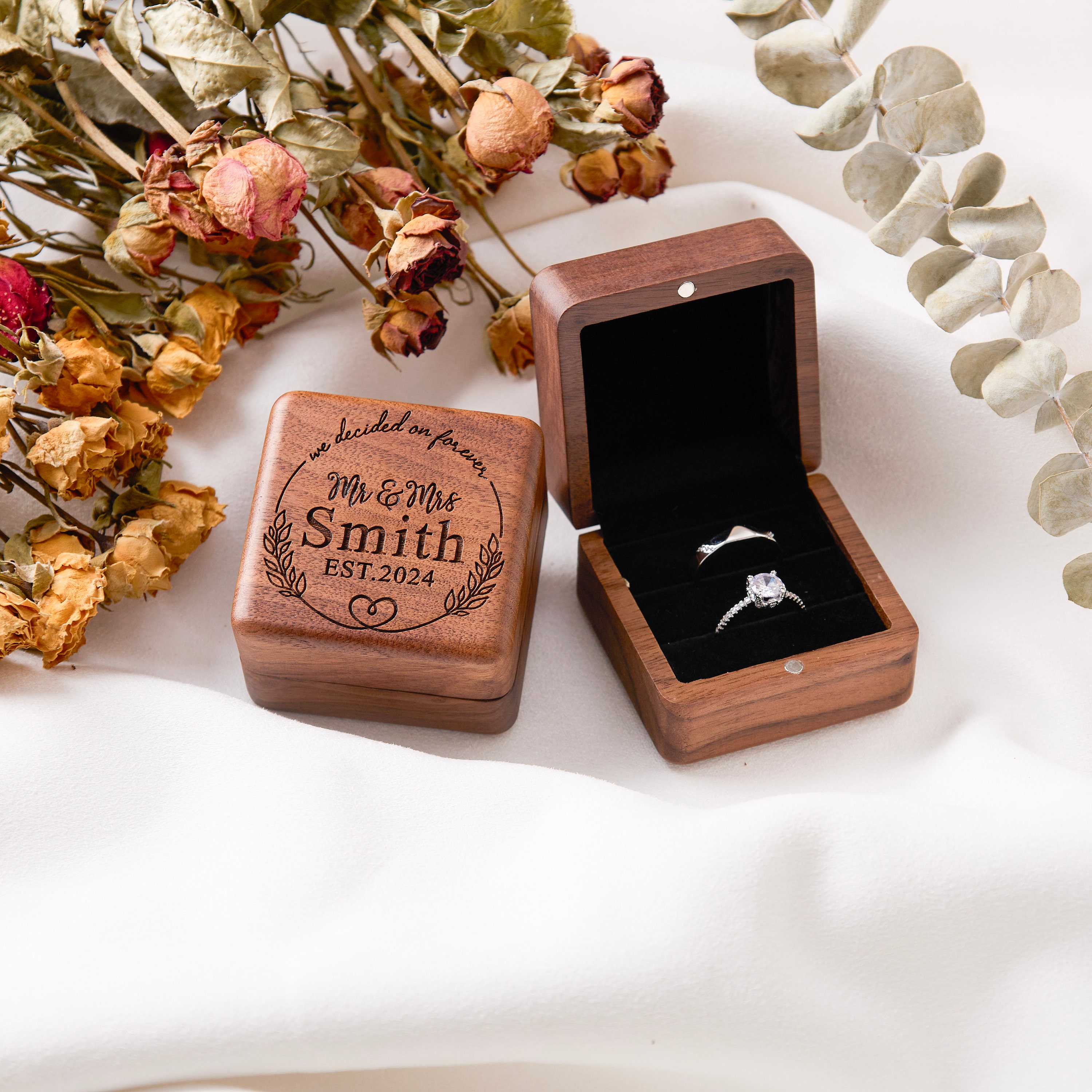 Custom Wedding Ring Box, Wood Ring Box, Engagement Ring Box, Ring ...