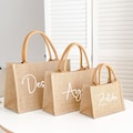 Personalized Tote Bag For Bridesmaid, Best Wedding Welcome Bag, Gift for Her Beach Jute Gift, Bridesmaid Gift Bags, Personalised Burlap Tote product logo