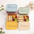 Personalized Kids Lunch Box with Name\/ Custom Silicone Bento Box\/ Children's Food Storage\/ Lunch Box with Compartments\/ Baby Shower Gifts product logo