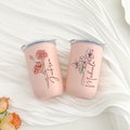 Personalized Birth Flower Tumbler, Personalized Birth Flower Coffee Cup With Name, Bridesmaid Proposal, Party Favor, Birthday, Gifts For Her product logo