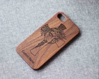 Jesus cross wood Phone case for iPhone 15, 15 Plus, 15 Pro Max | iPhone 14 Pro Max, Mini | 13 Pro Max, 12 Mini | iPhone 11