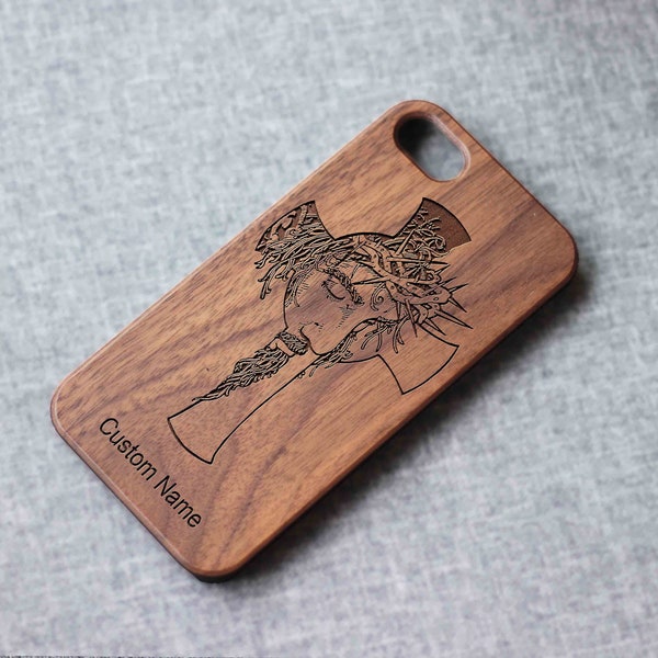 Jesus cross wood Phone case for iPhone 15, 15 Plus, 15 Pro Max | iPhone 14 Pro Max, Mini | 13 Pro Max, 12 Mini | iPhone 11