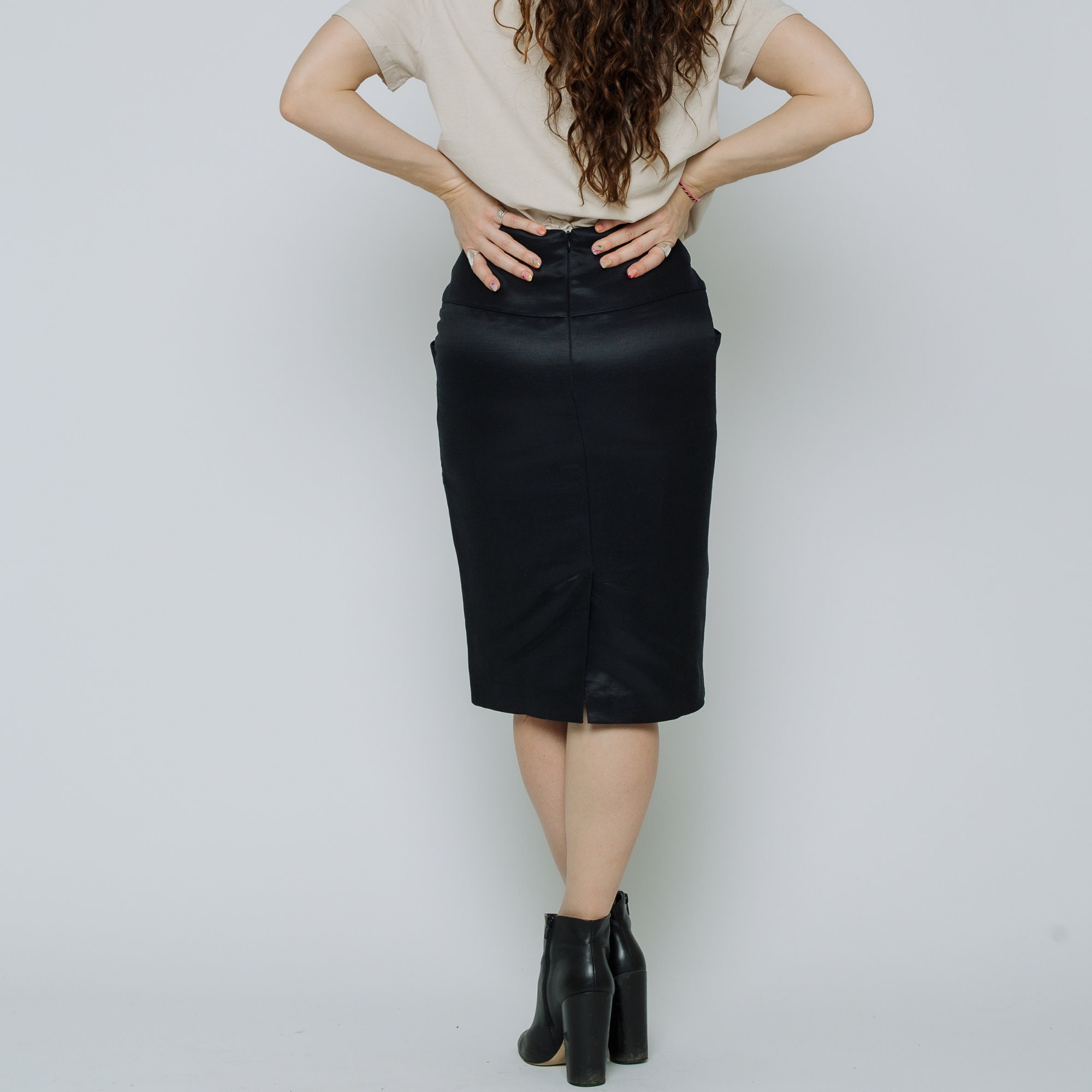 Black pencil top skirt outfit etsy